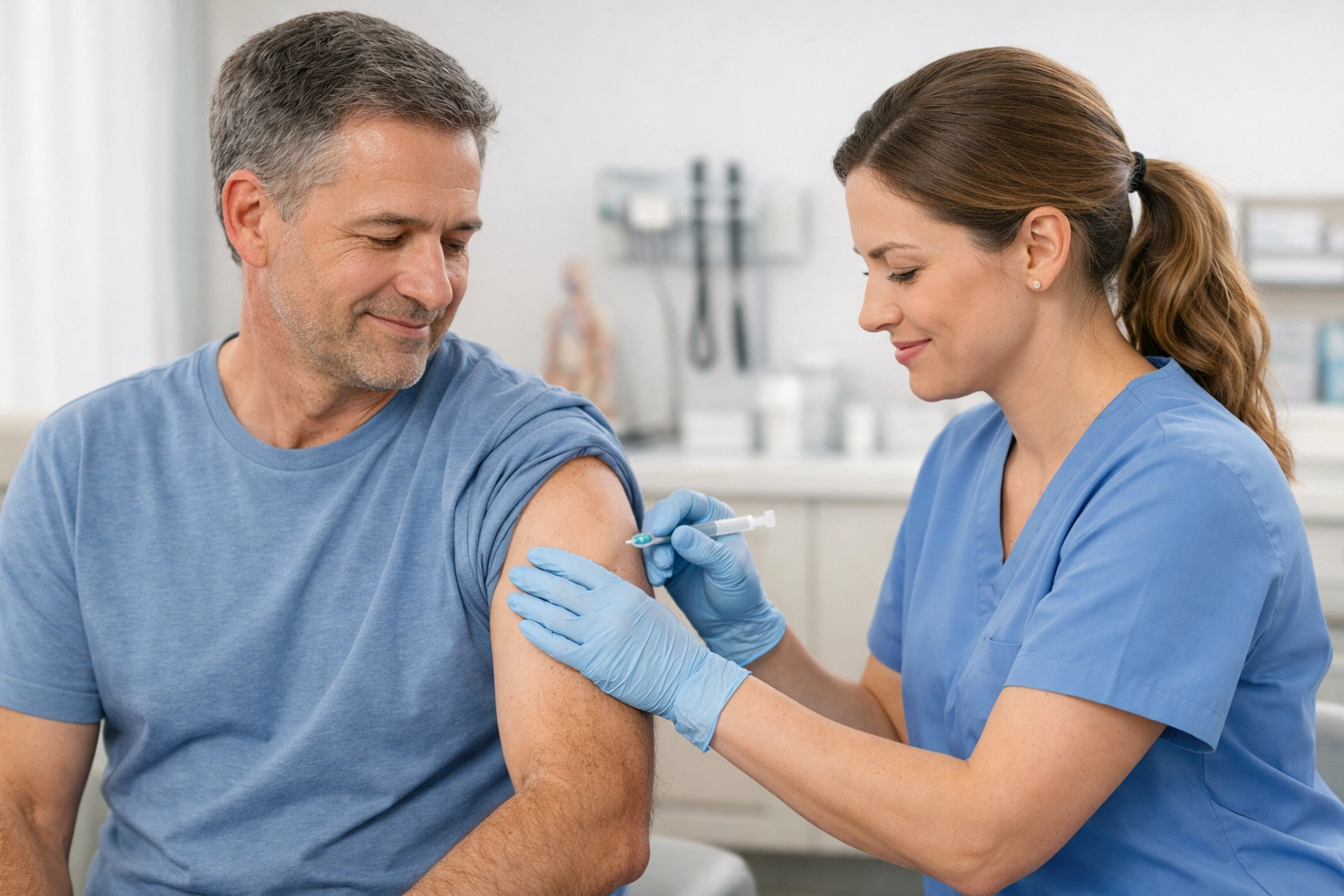 Adult vaccination in a medical clinic